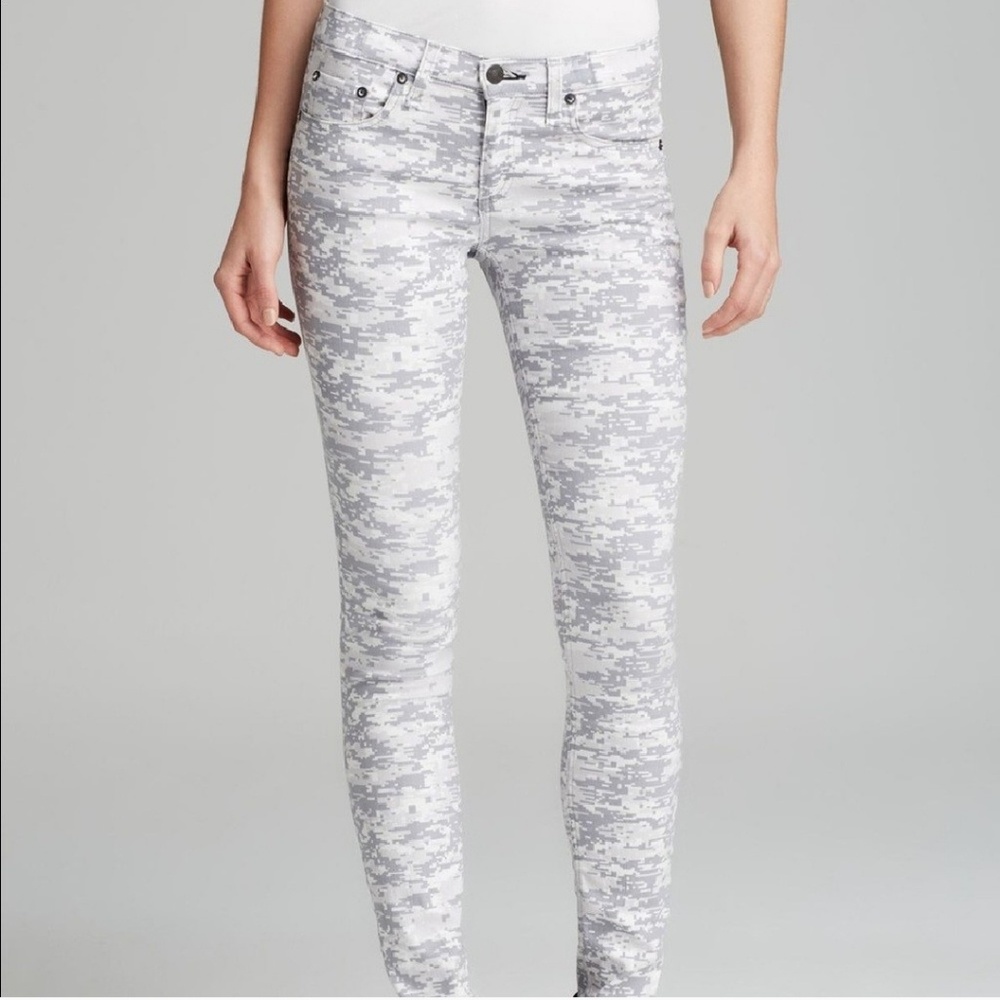 Rag & Bone white/grey camo jeans